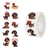 500 Pieces/roll Roll Sticker Hot-selling Tape Dachshund Dog Sticker Handbook Material Decorative Envelope Seal Sticker