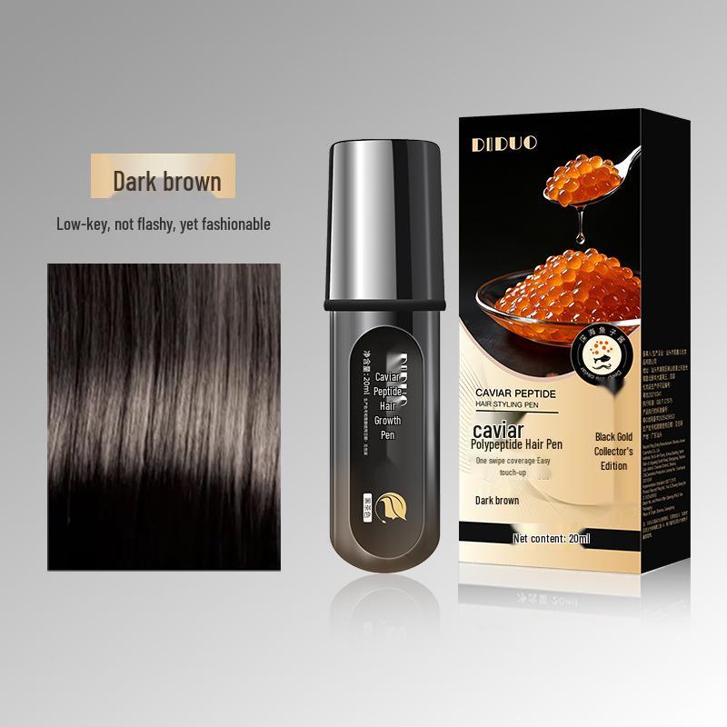 DIDUO Caviar Peptide Hair Color Pen: Plant-Based, Disposable Hair-Friendly Touch-Up Comb for White Hair Concealing