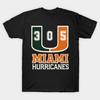 Мужская черная футболка с принтом Miami-Hurricanes Печать на трансферной бумаге без вырезки Хлопковая футболка
