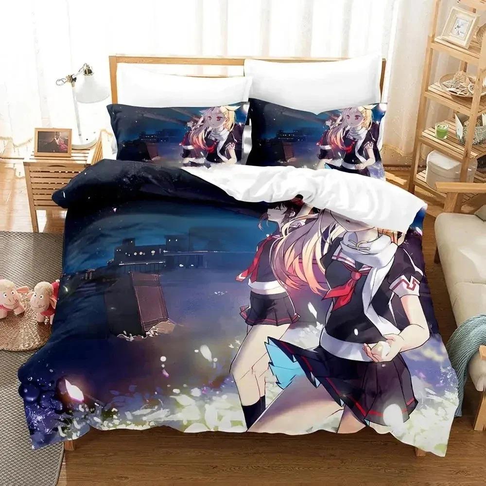 Комплект постельного белья Anime Kantai Collection, пододеяльник, стеганое одеяло, наволочка, одеяло размера king-size, комплект постельного белья для мальчиков и взрослых