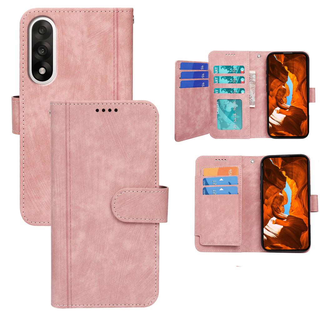 For OnePlus Ace 5 Ultra 5G/Nord 5 5G Leather Case Line Pattern Wallet Phone Cover with 9 Card Slots
