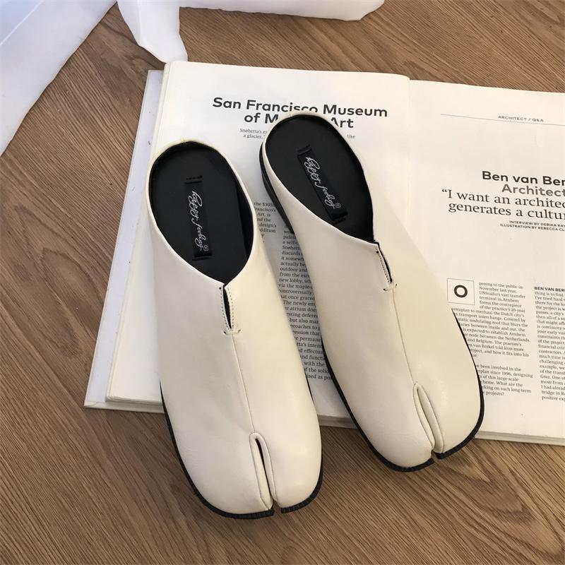 Мода Bailamos Женские тапочки с раздельным носком Таби Ниндзя Слипоны Балетки с круглым носком Неглубокие Ленивые Слипоны Лодочки Слингбэки Мюли Обувь Мягкие Лоферы