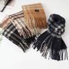 New Retro Plaid Mohair Scarf Women's Autumn and Winter Thickened Warm Temperament Versatile High-end Scarf