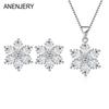 Ослепительные циркониевые снежинки, ожерелье, серьги, комплект ювелирных изделий для женщин, элегантные ювелирные изделия на годовщину свадьбы, рождественский подарок
