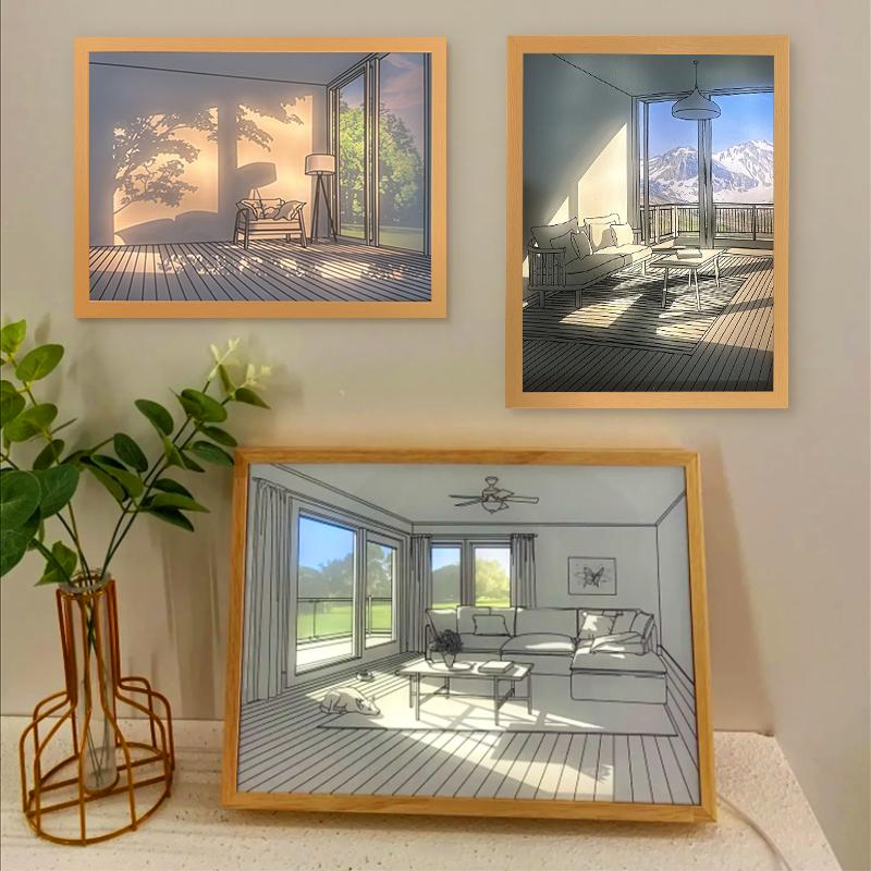 USB прикроватный светильник, светодиодное освещение, живопись, художественная лампа, домашний декор, солнечный свет, ночник, креативный подарок на день рождения, Рождественский подарок