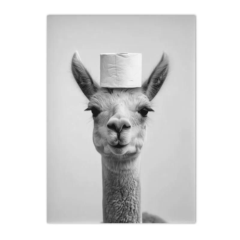 Черно-белая картина на холсте с выдрой и белкой, принты постеров, скандинавское настенное искусство, домашний декор, искусство с животными для ванной комнаты