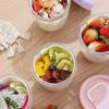 Коробка для салата для пикника, 650 мл, фруктовая чашка с вилкой, двухслойная, быстроосушенная, герметичная, компактная, герметичная, контейнеры для хранения продуктов для путешествий, пикника, кемпинга
