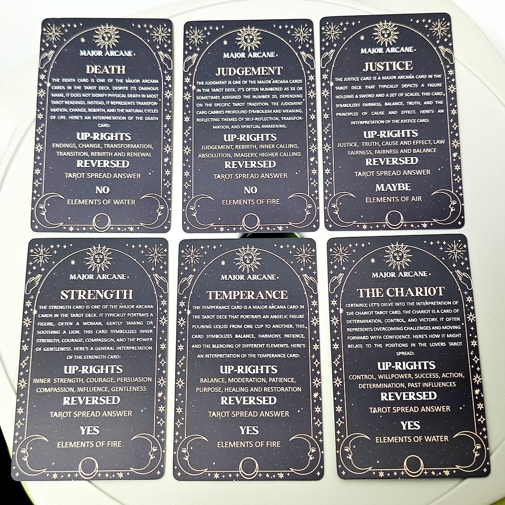 10,3*6 см Карты значений Таро 78 шт. Карты схематичные традиционные изображения и на другой стороне значения ключевых слов