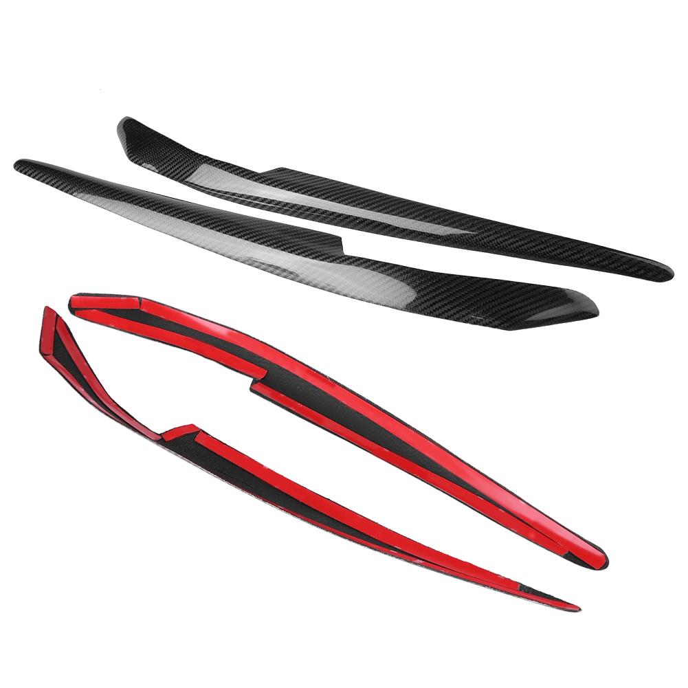 2Pcs Car Headlight Carbon Fiber Eyelids Eyebrows for Mitsubishi Lancer EVO X 10 2008 2014