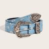 American Womens Retro Belt Flower Pattern Pin Buckle Clothing Accessories