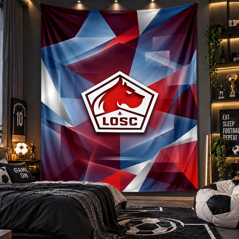 Wall Hanging Tapestry LOSC Lille FC Print Cloth for Living Room Bedroom Home Decor