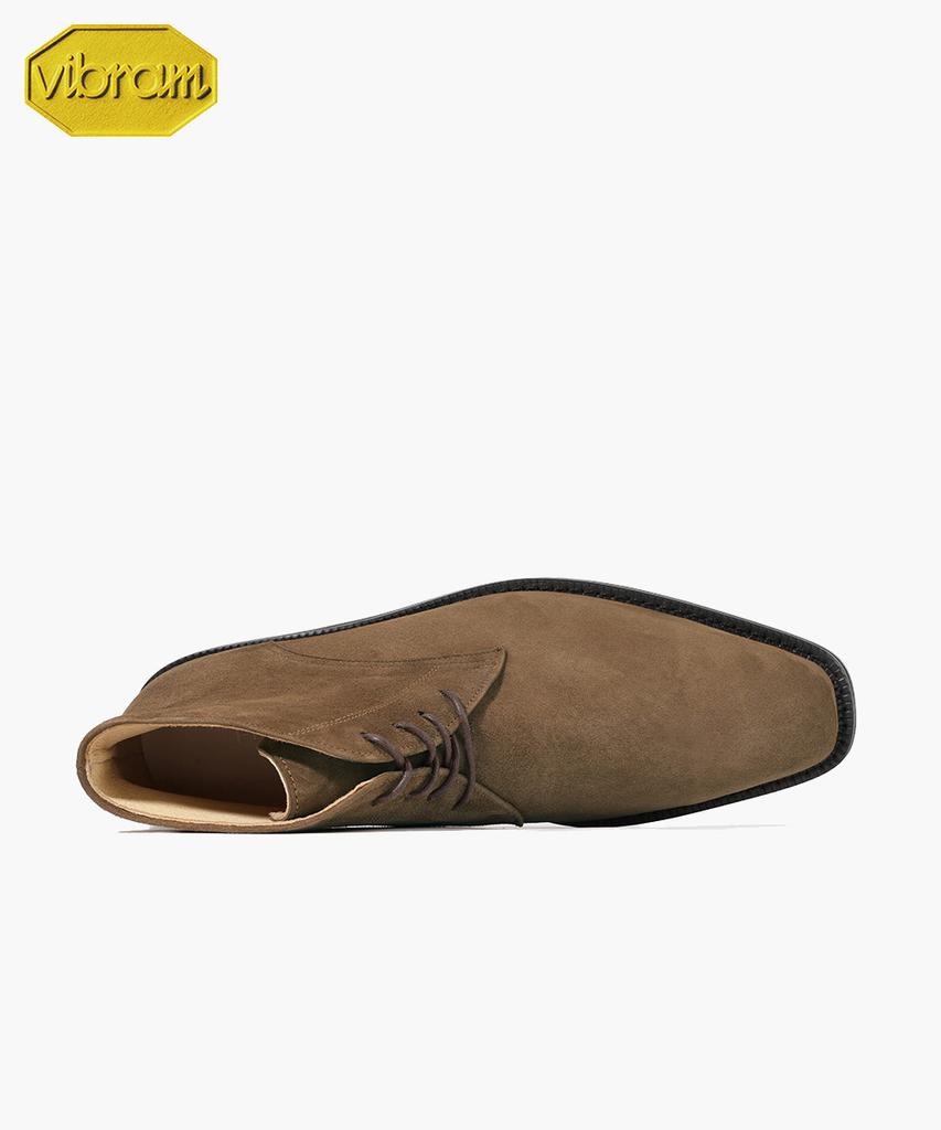 Firenze Atelier [Vibram] Semi-Square Standard Suede Chukka Boots 7200-Qs [Mid Brown]