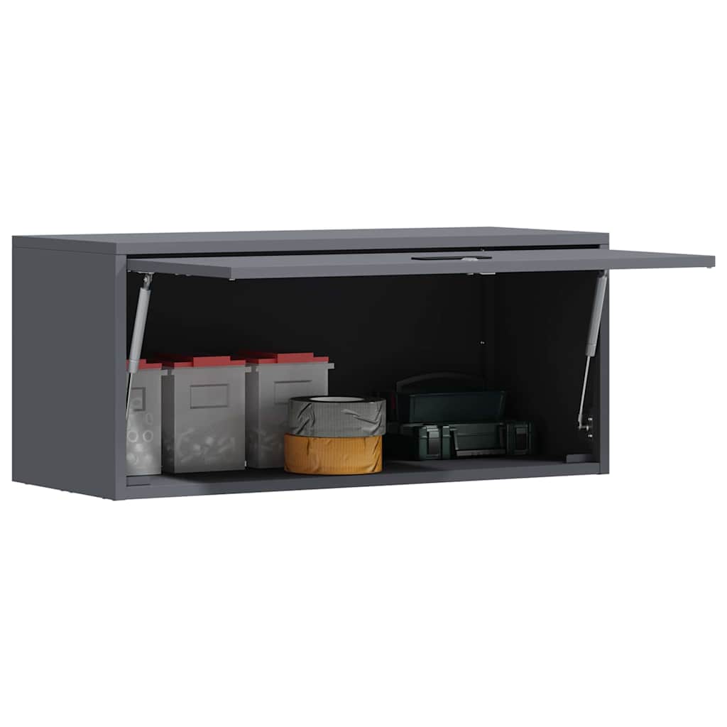 Wall Mounted Garage Cabinet with Gas Spring Door Anthracite