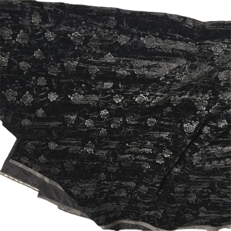 Ткань Жаккардовый Вельвет Брокат с Цветочным Узором Розы за Метр, Ткань с Тиснением для Шитья Юбки Ципао Одежды Своими Руками, Ширина 135см