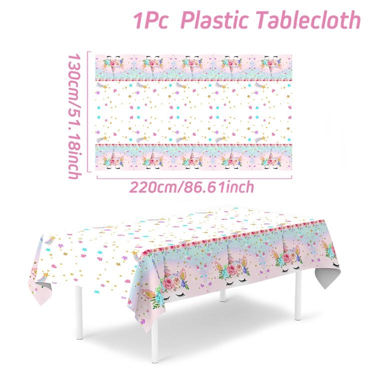 Unicorn Party Disposable Tablecloth Unicorn Birthday Party Decoration Girl Disposable Tableware Tablecloth Girls Baby Shower