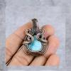 Larimar/Pectolite Gemstone Pure Copper Wire Wrap Handmade Jewelry Pendant