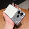 Магнитный чехол для iPhone 17 Pro Max с текстурой личи и большим окном
