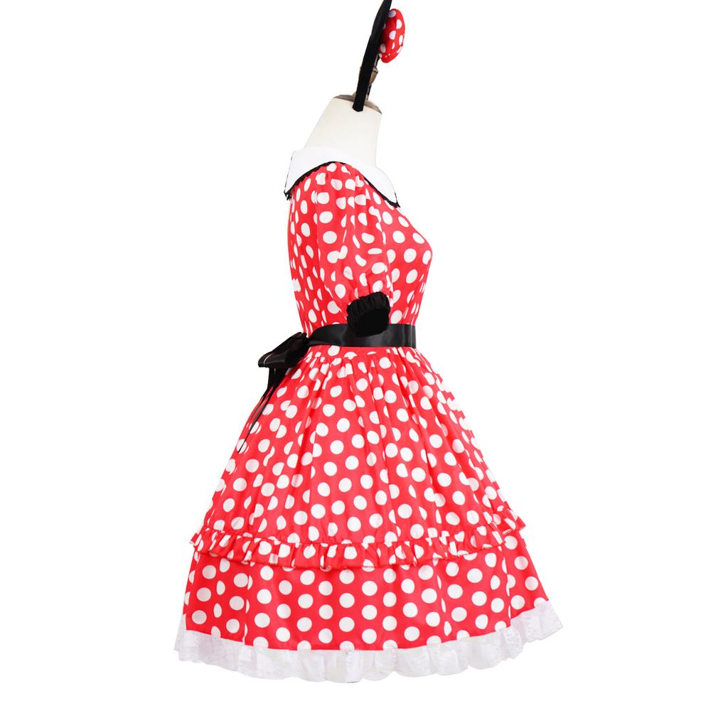 Steamboat Willie Mickey & Minnie Mouse Vintage Cosplay Costume, Classic Black & White Disney Outfit, Halloween Party Performance Dress