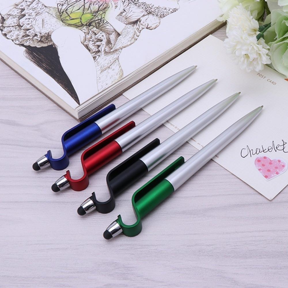 3 шт. Изогнутый держатель для телефона, ручка, металлические шариковые ручки, канцелярские товары, шариковая ручка, стилус, сенсорная ручка, масляные черные гелевые стержни, школьные принадлежности