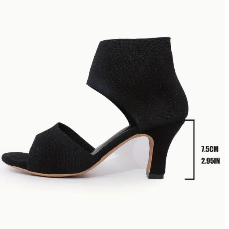 Fashion Summer Women Designer Knitted High Heels Sandals Slip-on Thin Heeled Sandals Sexy Cover Heels Party Shoes Women Zapatos De Mujer