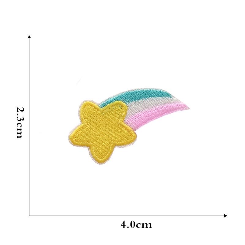 Вышитая нашивка в виде мультяшной радужной звезды для детской одежды