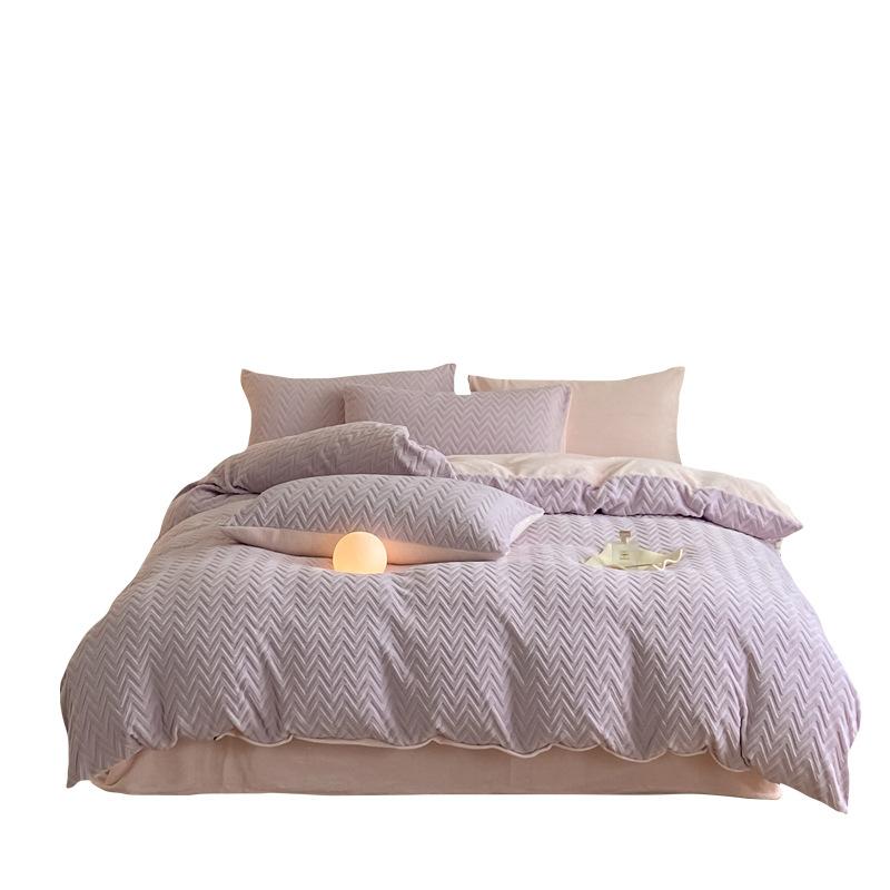 DoubleSided Thickened Milk Fleece Quilt Cover Single Piece Winter Quilt Single Dormitory 150X200X230 Coral Fleece Quilt Cover Fleece