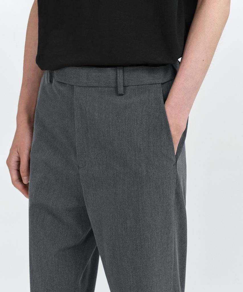 MUSINSA STANDARD Straight Hidden Banding Slacks [Medium Gray]