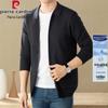 Pierre Cardin Мужской вязаный кардиган премиум-класса из смесовой шерсти с лацканами