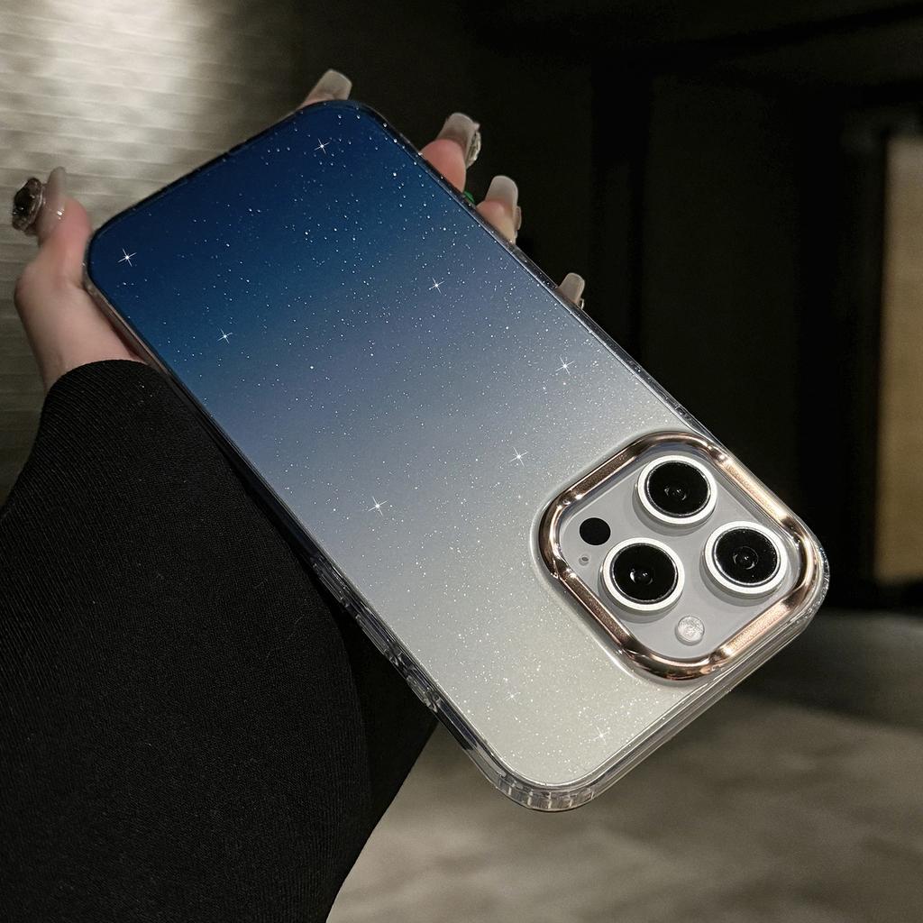 Для iPhone 16 Pro Чехол IMD Градиентный Блестящий PC+TPU Защитный Чехол для Телефона