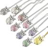 Creative Vintage Pocket Watch Cute Retro Portable Eagle Clock Colorful Owl Fashion Design Quartz Clock With Necklace Key-chain