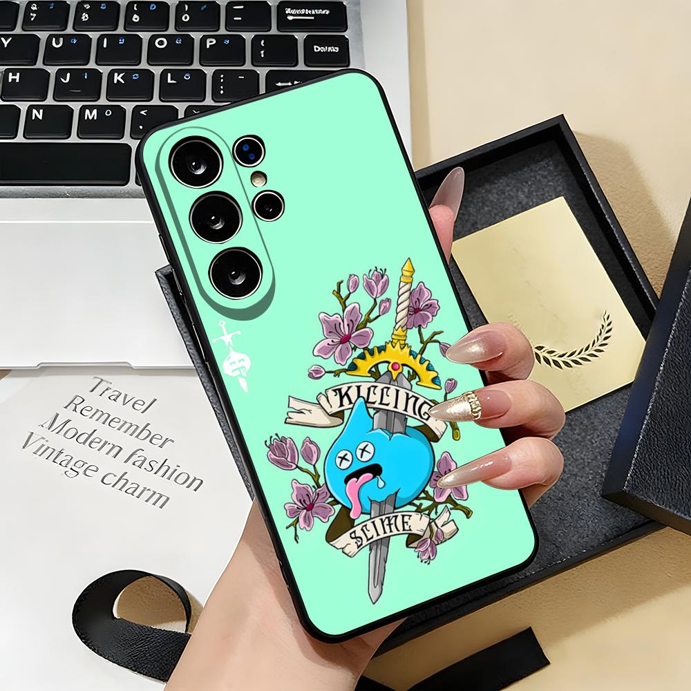 D-dragon Q-Quest Слайм Чехол для телефона Samsung S26 S25 S24 FE S23 S22 S21 Plus S20 Ultra Note20Ultra Черный Мягкий чехол