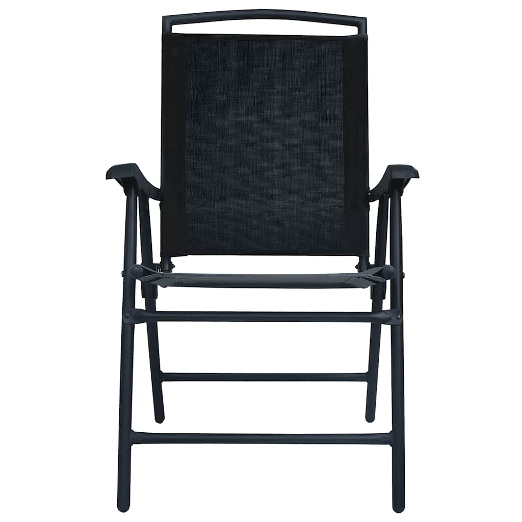 vidaXL Klappstühle, 2 Stück, Textilene, Schwarz