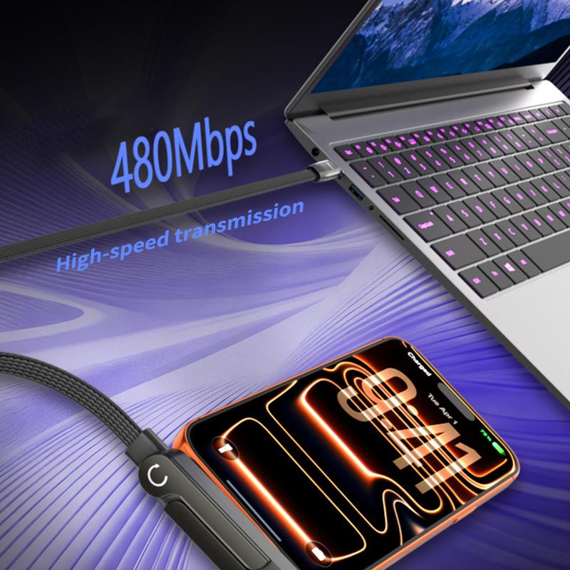 Кабель Type C - Type C для быстрой зарядки, складной держатель, гибкий USB-C шнур для удаленной работы, учебы, офиса, настольного использования