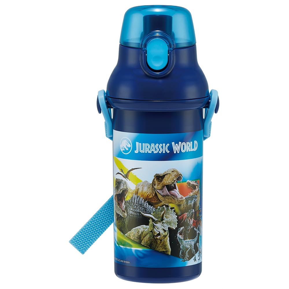 Skater Water Direct Dishwasher Made In Jurassic Children's Bottle, 480ml, Drinking, Plastic, One-Touch Operation, Safe, Japan, 24, Boys, PSB5SANAG-A