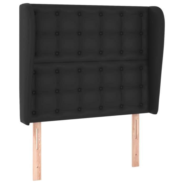 VidaXL Headboard with Ears Black 93x23x118-128 Cm Faux Leather3118034