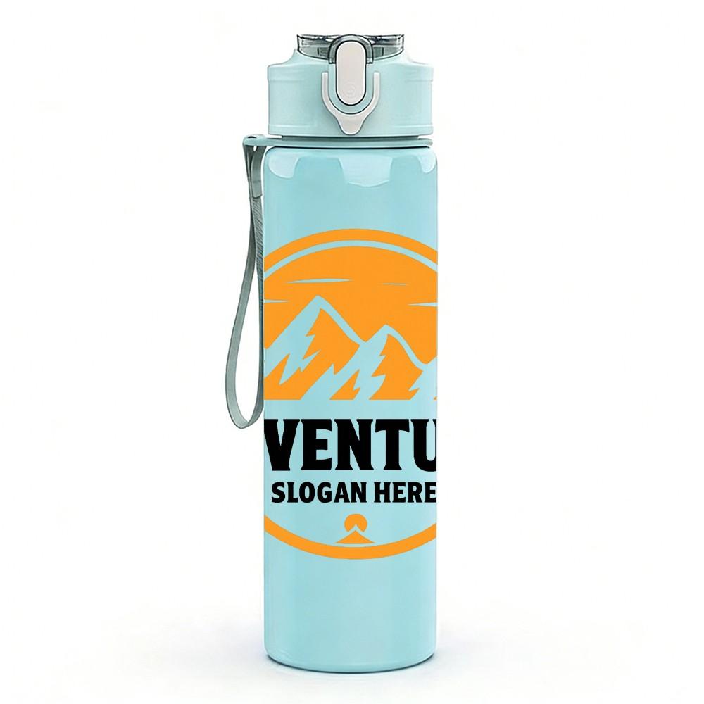 1PC Adventure Mountain Sun Logo 750ml Color Plastic Sports Water Bottle Leakproof Flip Straw Lid Suitable for Sports Office Home Use