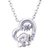 Dancing Stone Necklace Cinnamoroll Sanrio Open Heart Pendant Silver [White Clover] SACI-N052RD Women's