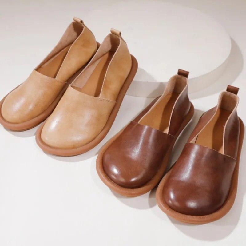 Johnature Туфли на плоской подошве в стиле ретро, ​​повседневная женская обувь на мягкой подошве с круглым носком и круглым носком, универсальная женская обувь