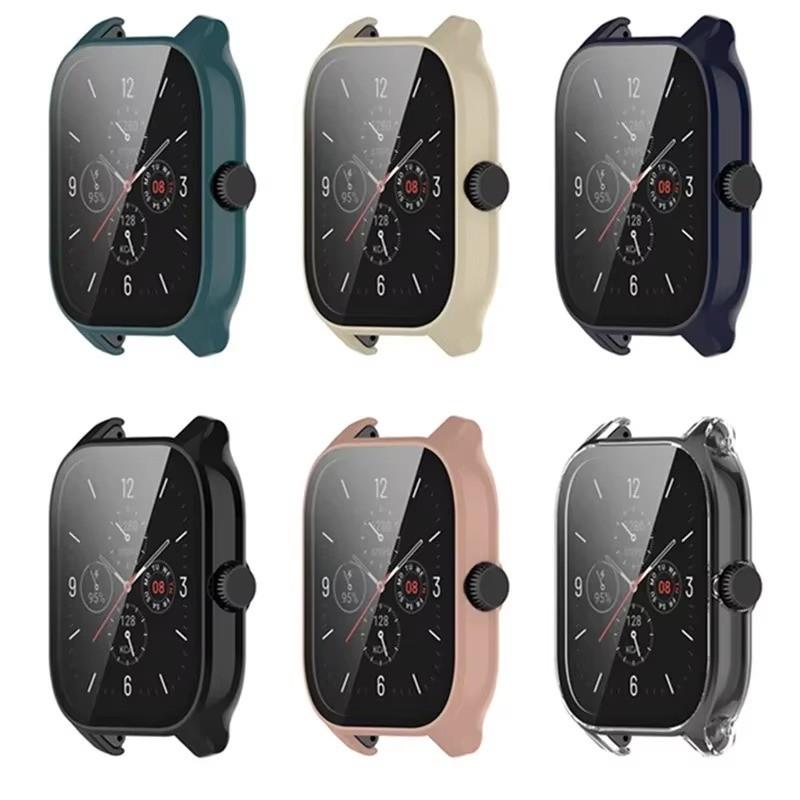 Tempered Glass+PC Case for Huami Amazfit GTS 4 Anti Scratch Screen Protector for Amazfit GTS 4 Mini Protective Case