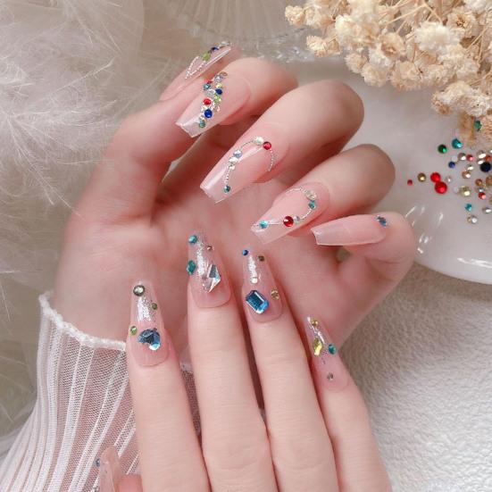 1000 шт./компл. акриловые стразы для дизайна ногтей, ассорти из мини-звезд, сердец, капель воды, цветов, геометрических форм, подвески для самостоятельного украшения ногтей, аксессуары