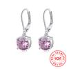 Серьги-подвески из настоящего стерлингового серебра S925 с фианитами и круглыми подвесками для женщин и девушек, модные ювелирные изделия