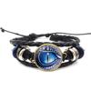 Evil Eye Leather Bracelets for Women Jewelry Dragon Eyes Glass Dome Snap Button Bracelet Handmade Multilayer Beaded Bracelet Men