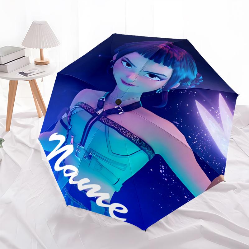 Personalized Name K-KPop Demon Hunters Print Umbrella - Automatic Open/Close, Eight-Rib Durable Frame, Automatic Folding Umbrella