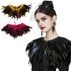 Feather Shawl Bright Color Halloween Parties Cloak Wear As Skirt or Shawl Gothic Style Shawl with Lace-Up Ribbon Costume Accessory