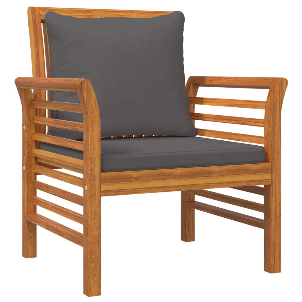4 piece garden lounge set with cushions solid acacia wood