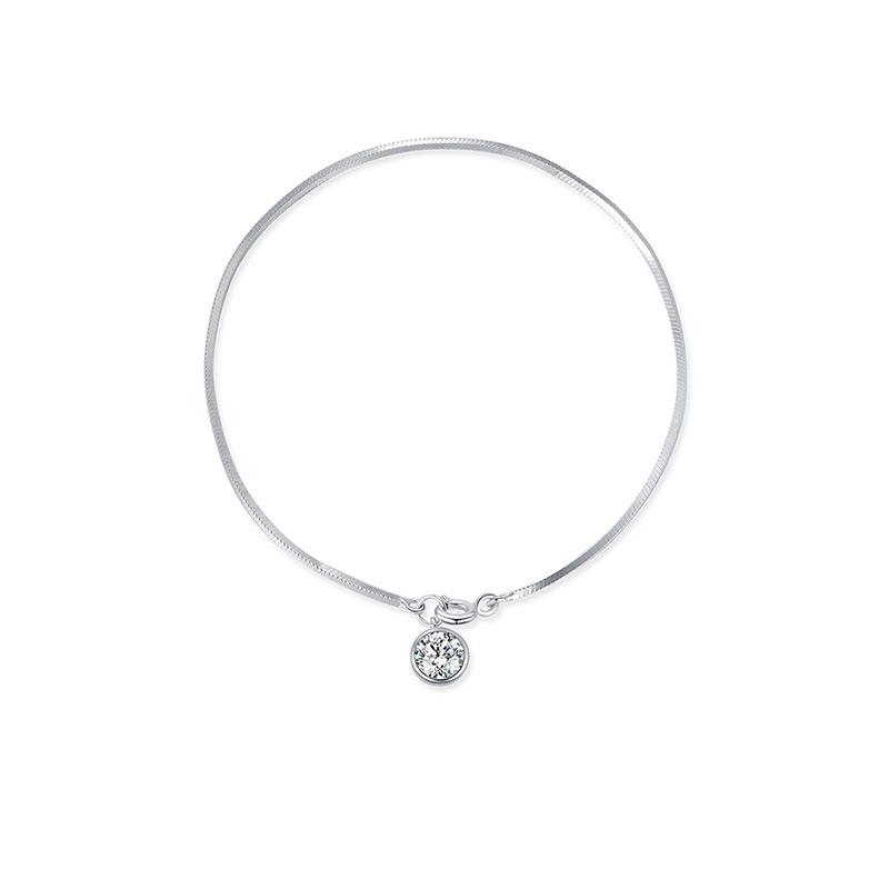 Элегантный женский круглый браслет-пузырь с одним бриллиантом: Универсальный стиль высокого класса