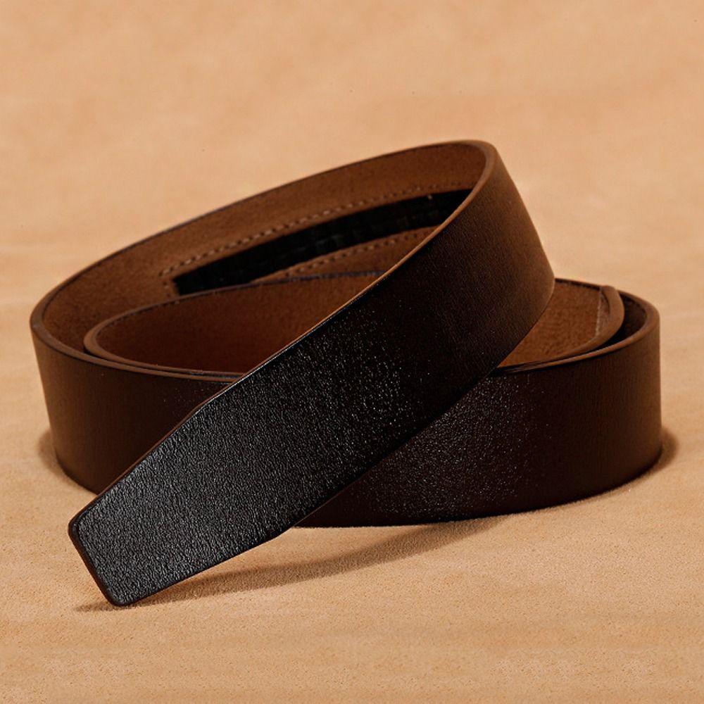 Without Buckle Craft DIY Genuine Leather Belt 3.5cm Waistband Non-porous Girdle Classic Waistband