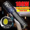 10000LM 100W Powerful Led Flashlights Tactical Built-in Battery Flash Light USB Mergency Spotlights Scalable Zoom Outdoor Multifunctional