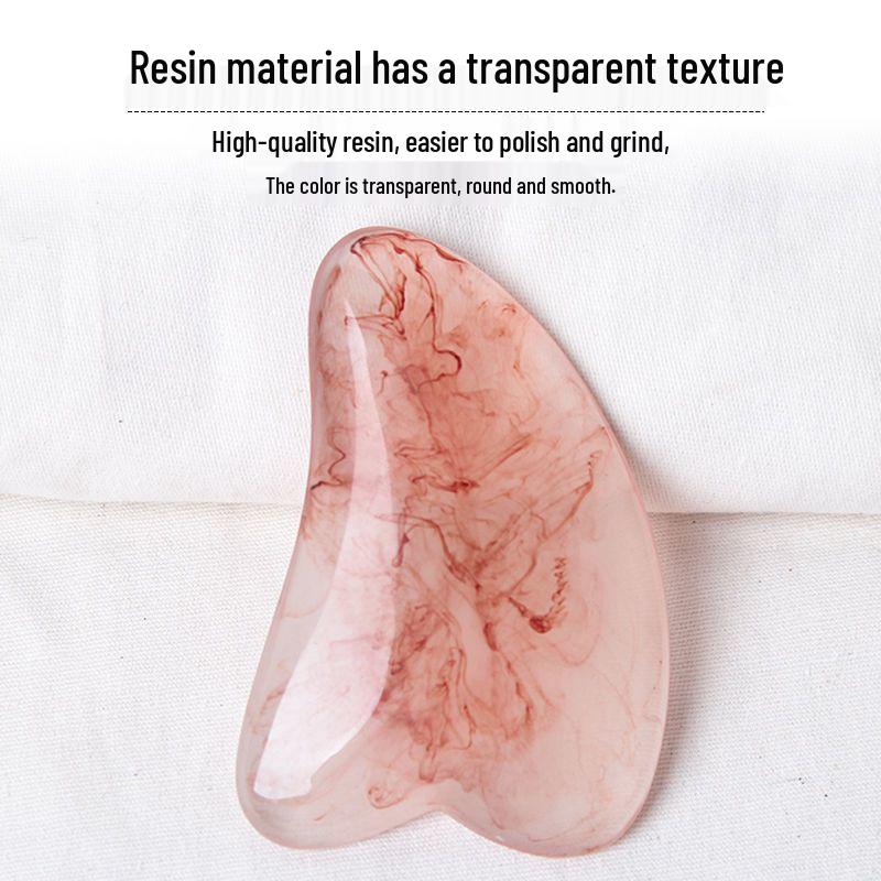 Треугольная доска гуа ша из смолы в форме сердца - Меридианная палочка для скребка для лица для красоты и массажа подбородка.