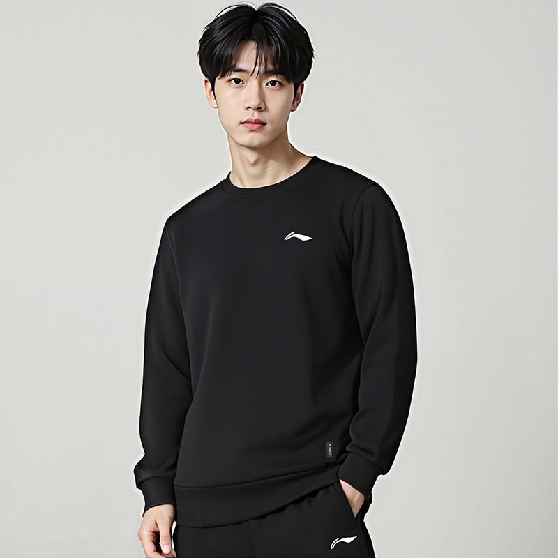 Li-Ning Повседневная мода Логотип Свободный свитшот с круглым вырезом Мужские топы AWDTE55-2